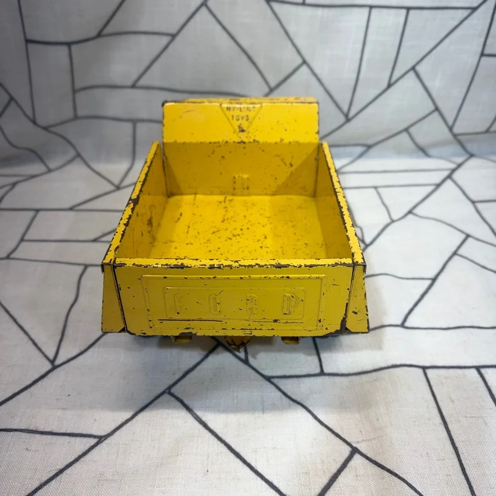 Ny-Lint Ford Dump Truck OS Yellow Vintage Pressed Steel Toy No. 1600